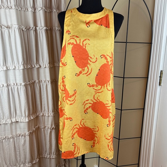 Dresses & Skirts - Yellow Dress with Orange Crab Print Size M Never Worn